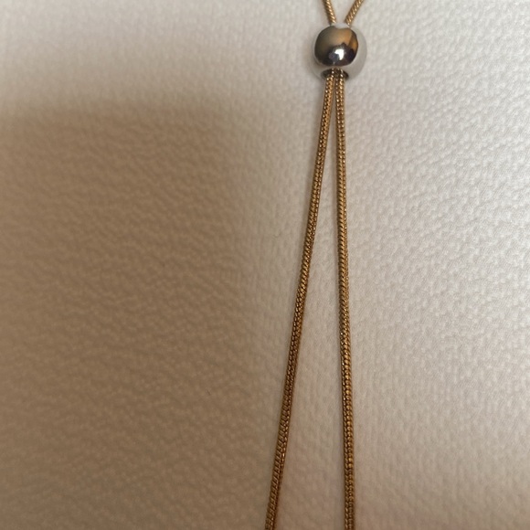 Berry Jewelry Knox chain, lariat necklace, silver and gold tone - Picture 5 of 5